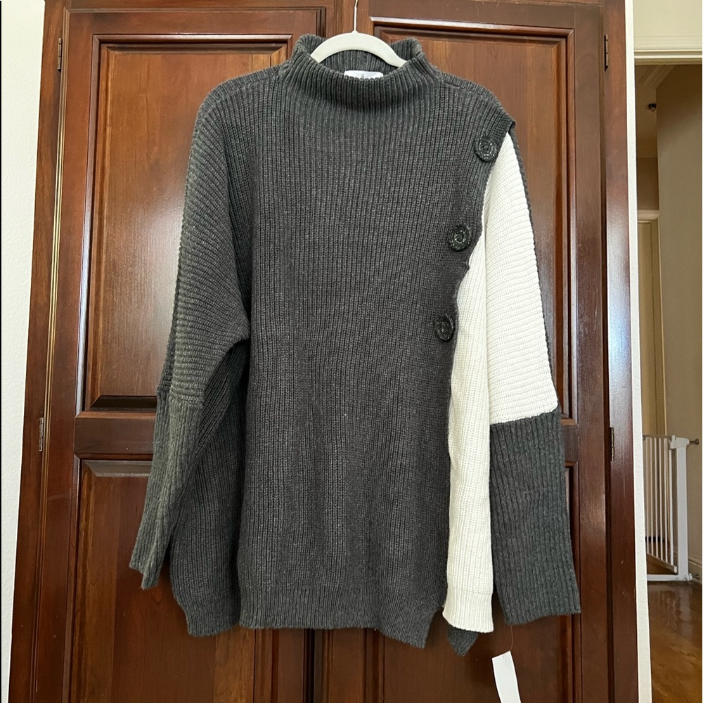 NEON BUDDHA  Solstice Two-Tone Cotton Pullover Sweater - Size 2X (NEW WITH TAGS)